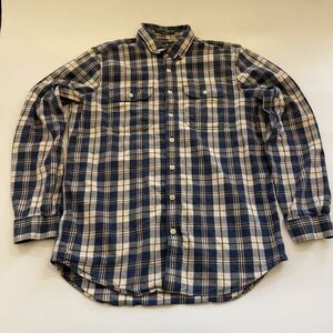 Vintage 90s Eddie Bauer Shirt‎ Mens TALL XL Flannel Pocket Heavyweight Country